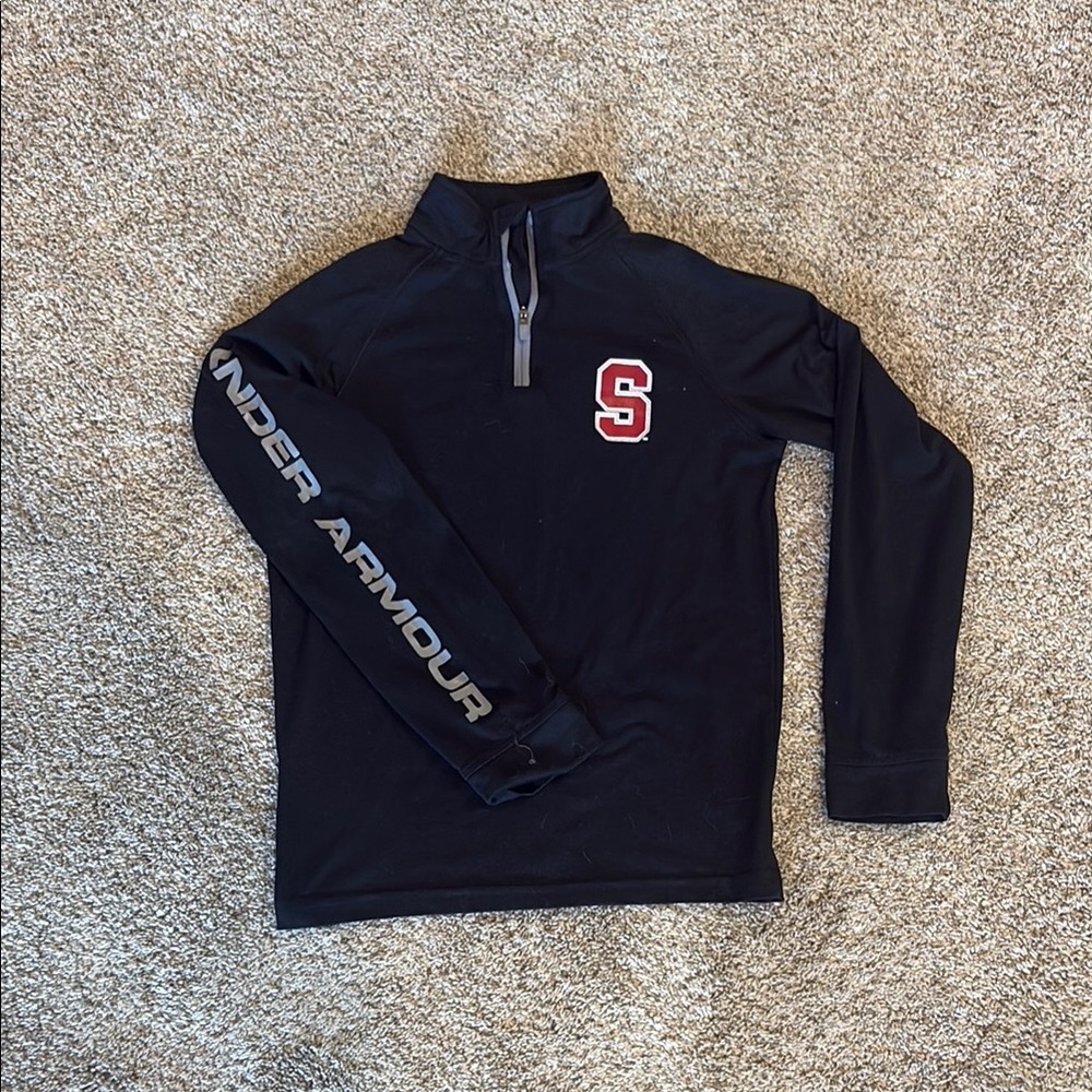 Under Armour Black Pullover with Stanford Logo YOUTH SMALL